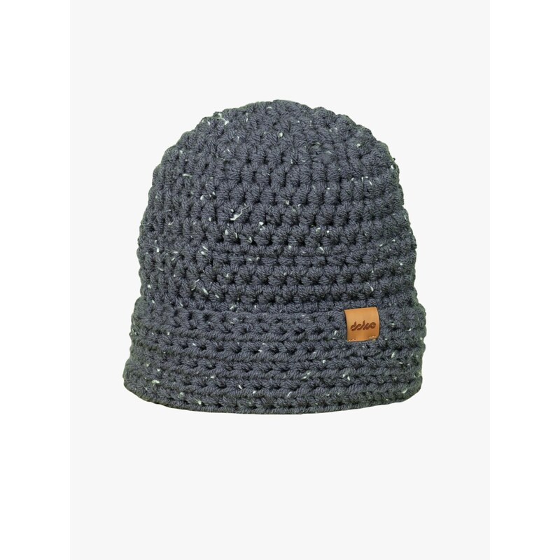 DOKE Háčkovaná čepice Fred denim tweed