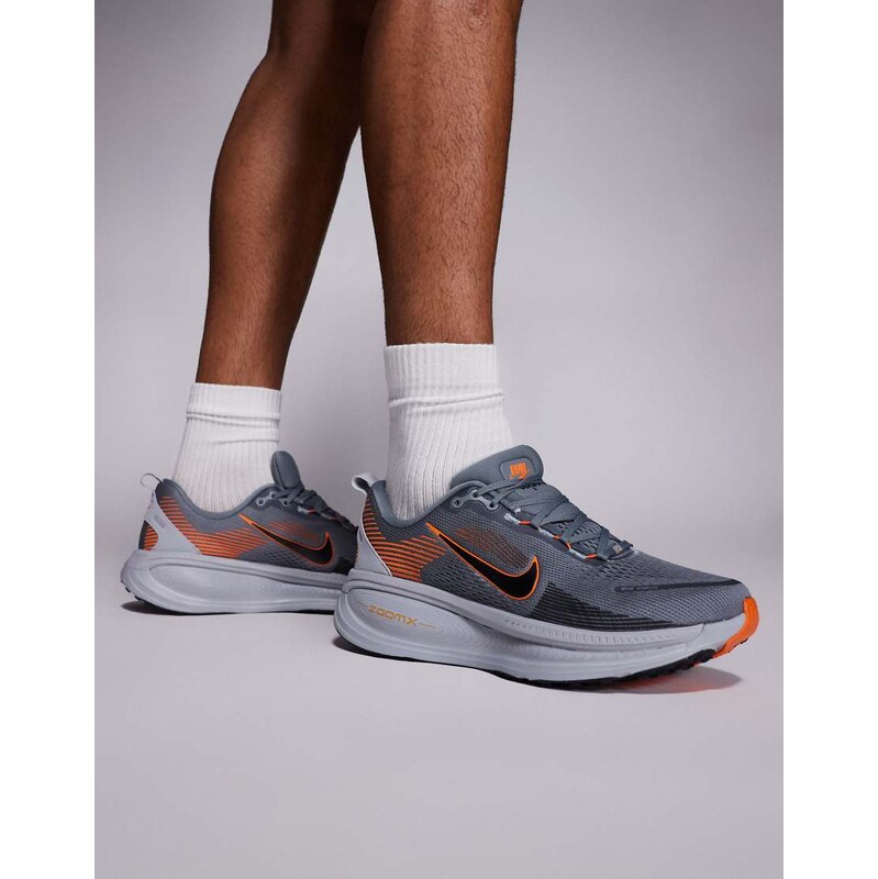 Nike Running Vomero 18 trainers in grey and orange