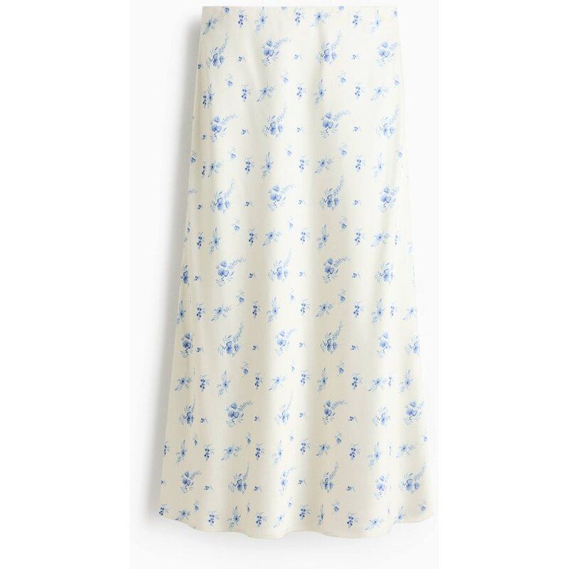 H&M - Sukně midi - Bílá/Květiny