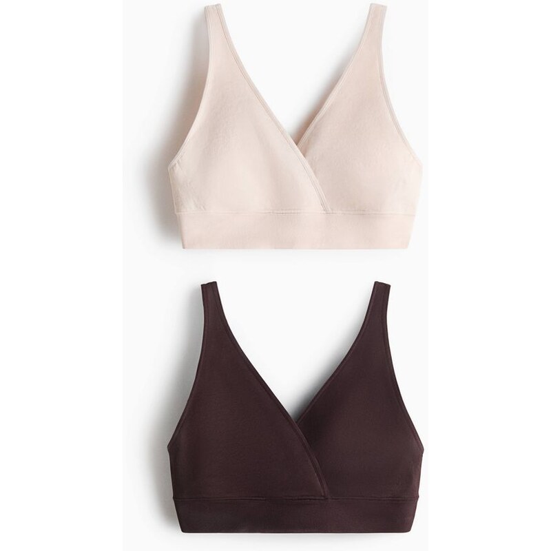 H&M - MAMA Bezešvá podprsenka na kojení 2 kusy - béžová 112955531