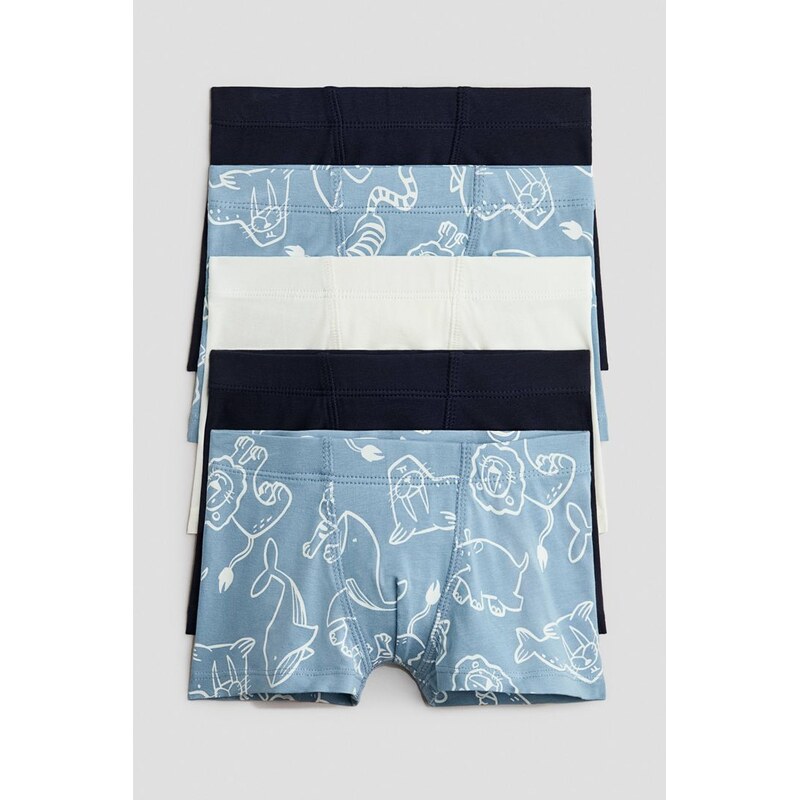 H&M - Boxerky 5 kusů - Námořnická Modř/Zvířata