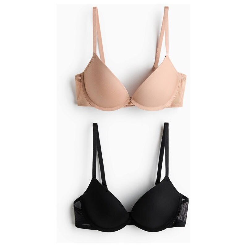 H&M - Super push-upka z mikrovlákna 2 kusy - černá 112955632