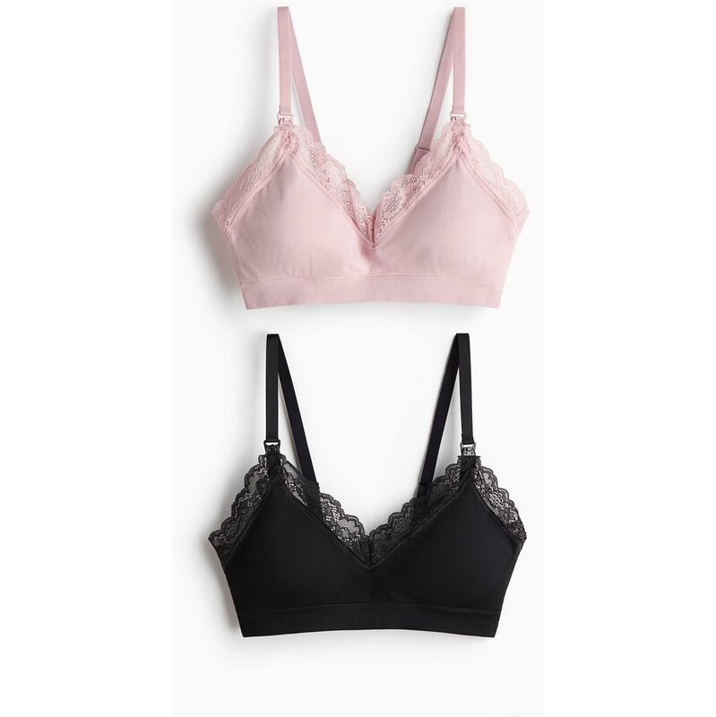 H&M - MAMA 2-pack padded nursing bras - růžová 112955615