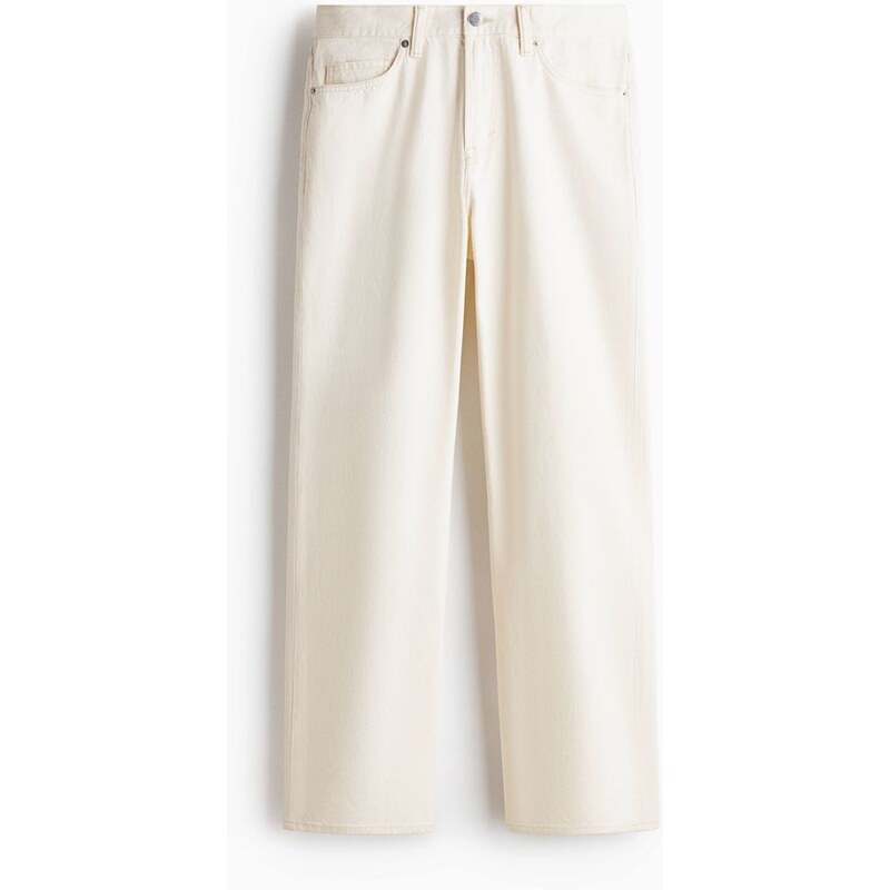 H&M - Relaxed Jeans - Krémová