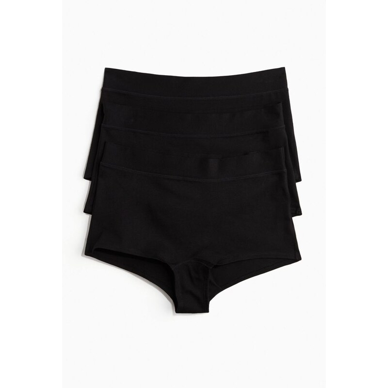 H&M - Bavlněné kalhotky shortie 3 kusy - Černá