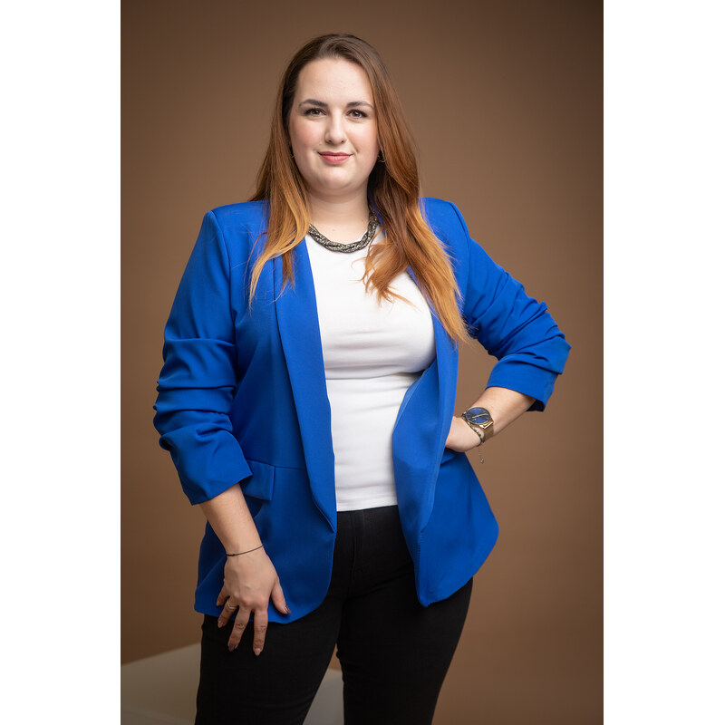 Italy fashion Elegantní sako COLOR PLUS Barva: královsky modrá, 112962930