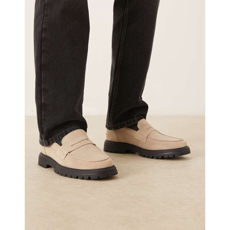 NOAK made in Portugal tassel loafers in stone suede-Neutral