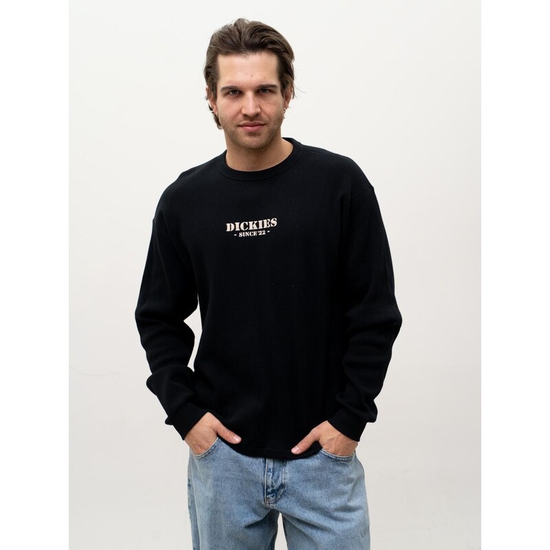 Pánské černé tričko s dlouhým rukávem Dickies Waffle