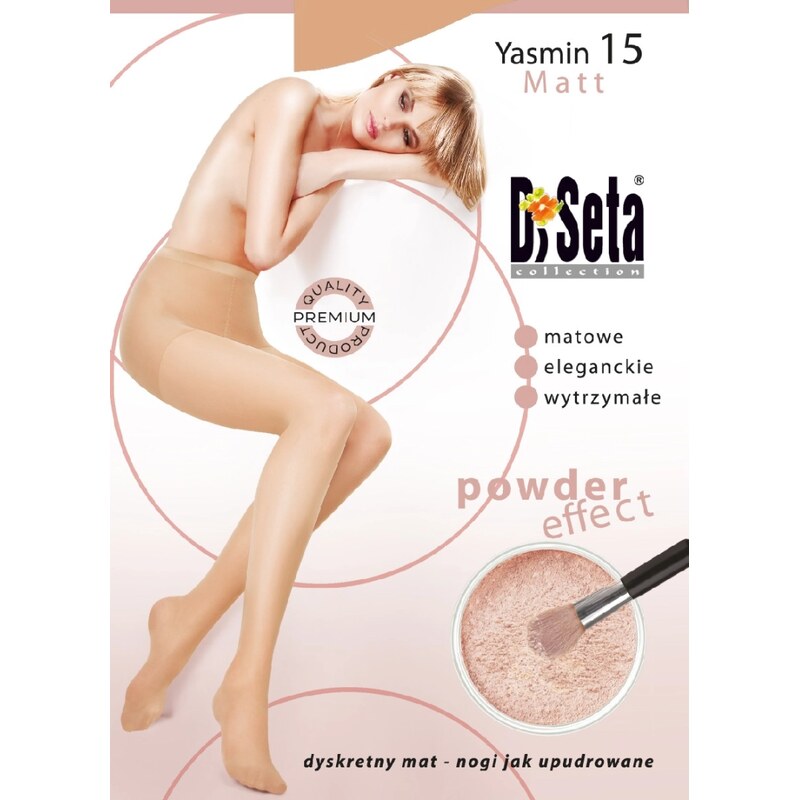 DiSeta Yasmin 15 DEN punčochové kalhoty s pudrovým efektem 33588865