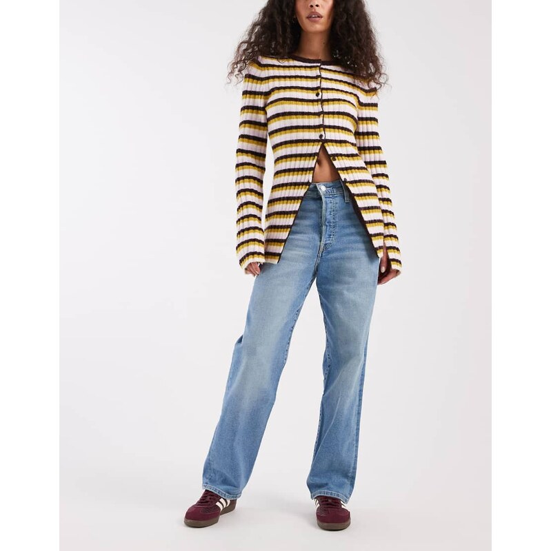 Levis ribcage straight ankle jeans in mid blue