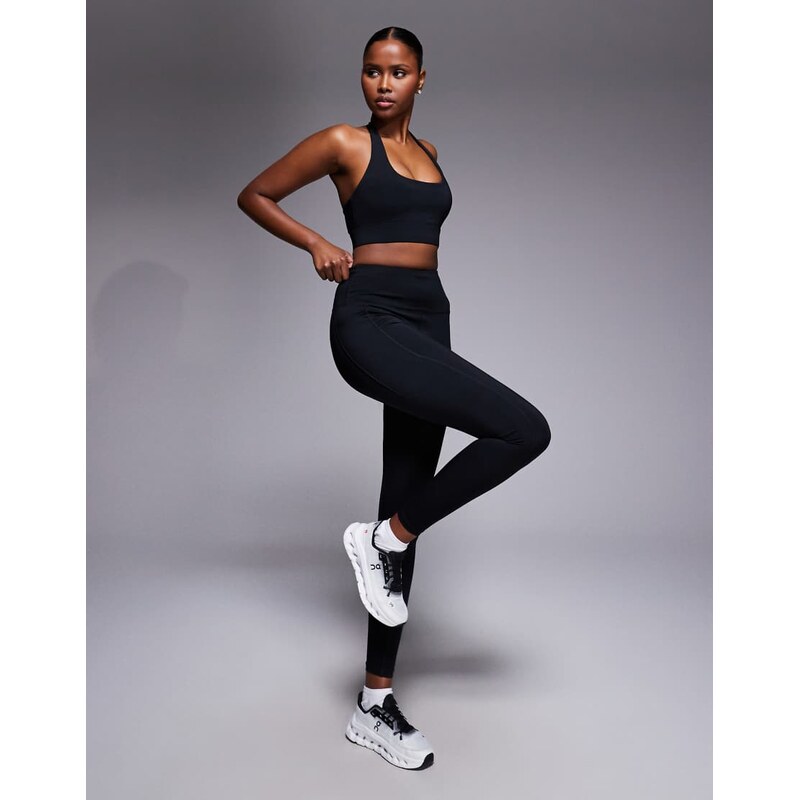 4505 Icon active tie waist run legging with phone pocket in black 115516166