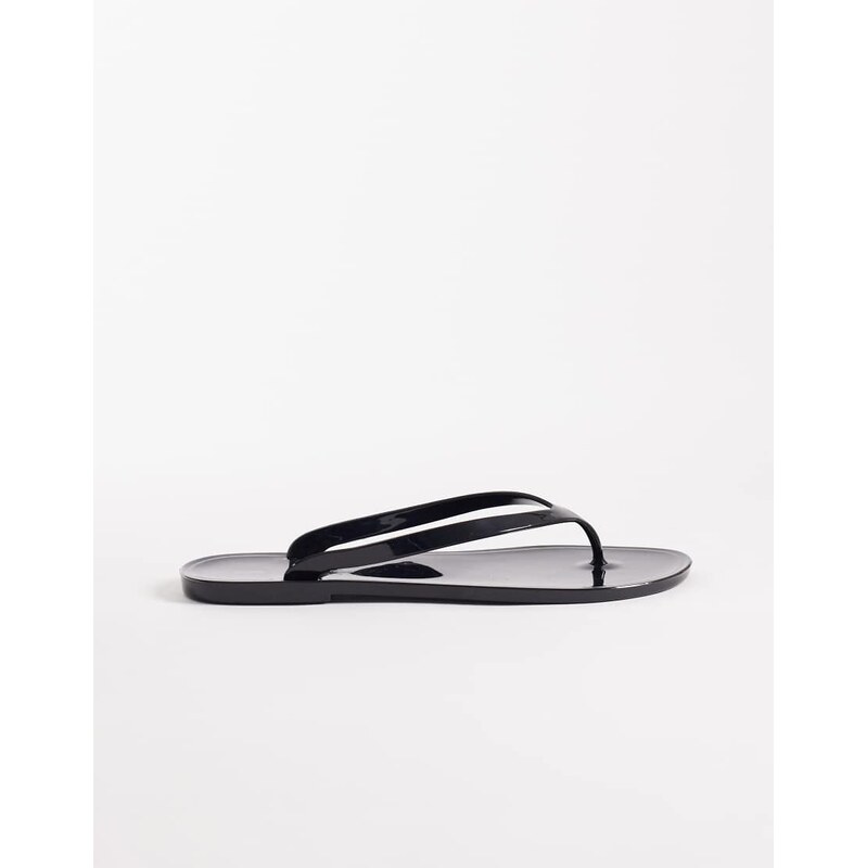 ASOS DESIGN Foxton jelly flip flops in black 115517700