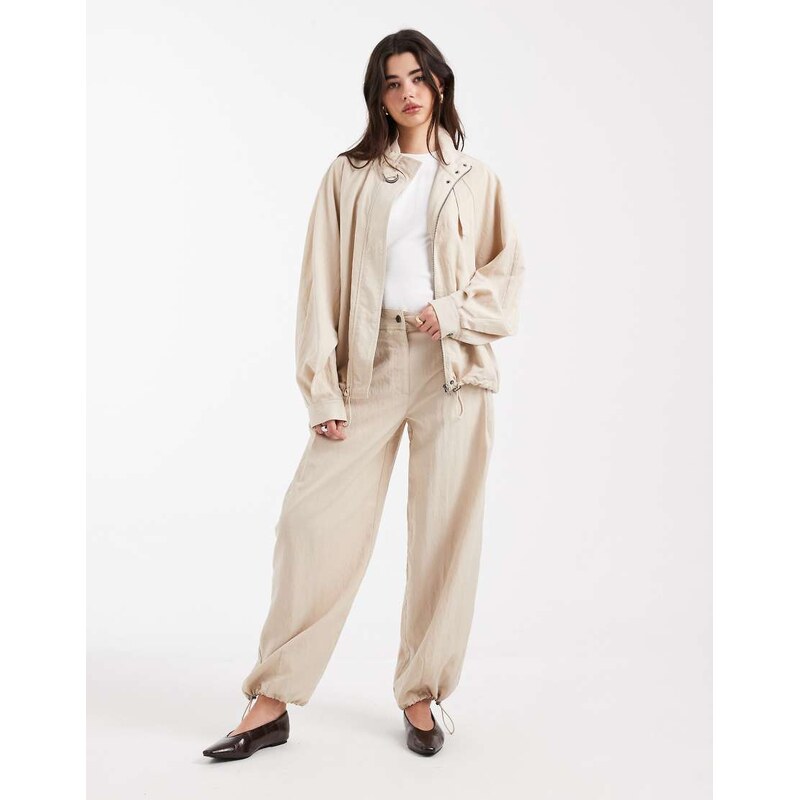 ASOS DESIGN balloon trousers with utility d ring details co-ord