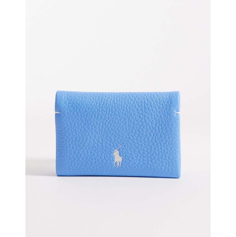 Polo Ralph Lauren polo play 100% leather card wallet in baby blue 112979133