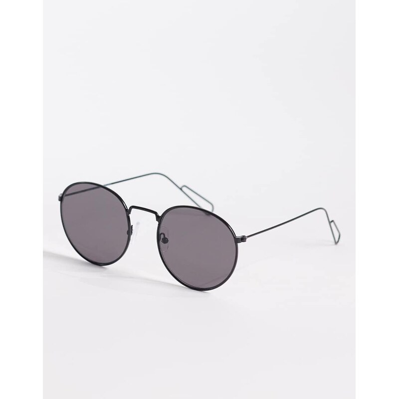 Weekday Explore round sunglasses in black 115519714