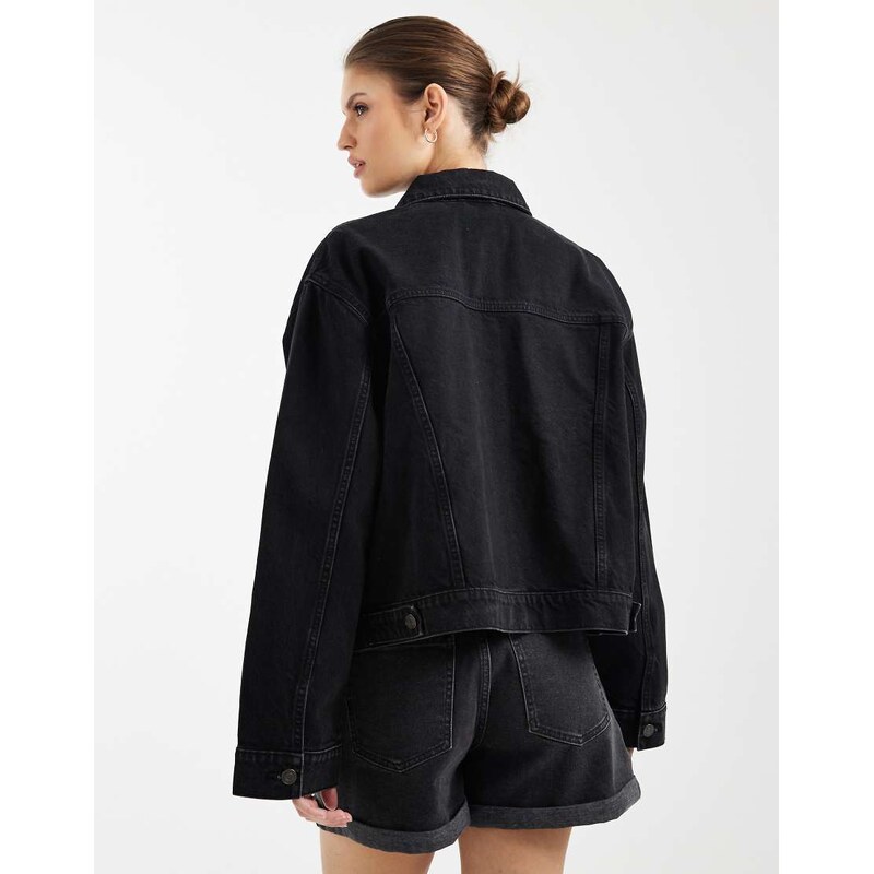 ASOS DESIGN oversized 90's denim jacket in black