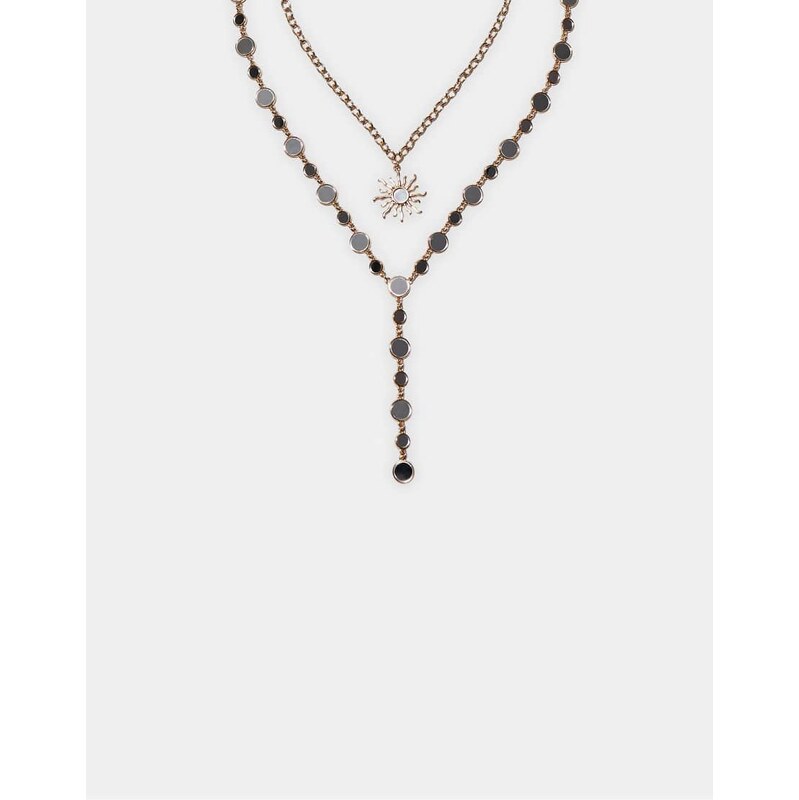 Stradivarius Set of 2 sun lariat necklaces in gold-Yellow 112979247
