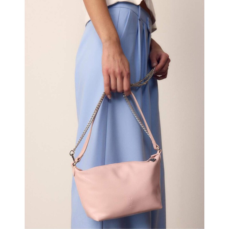 Stradivarius Soft touch crossbody bag in pastel pink