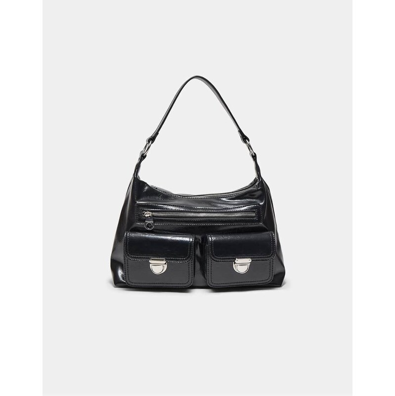 Stradivarius Shoulder bag with pockets in black 112979275