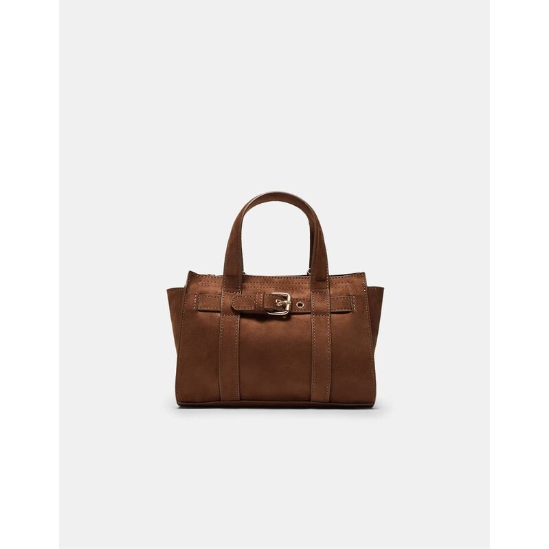 Stradivarius Mini tote bag with buckle in brown 112979277