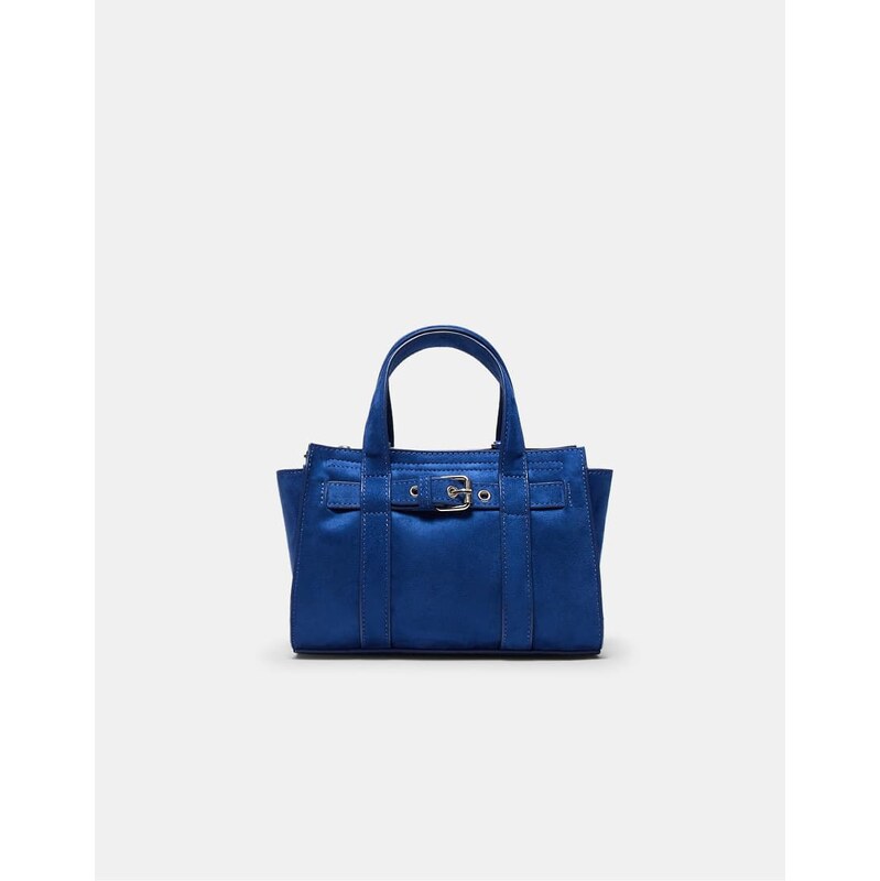 Stradivarius Mini tote bag with buckle in blue 112979278