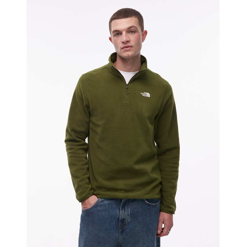 The North Face Glacier 100 1/4 zip fleece in green