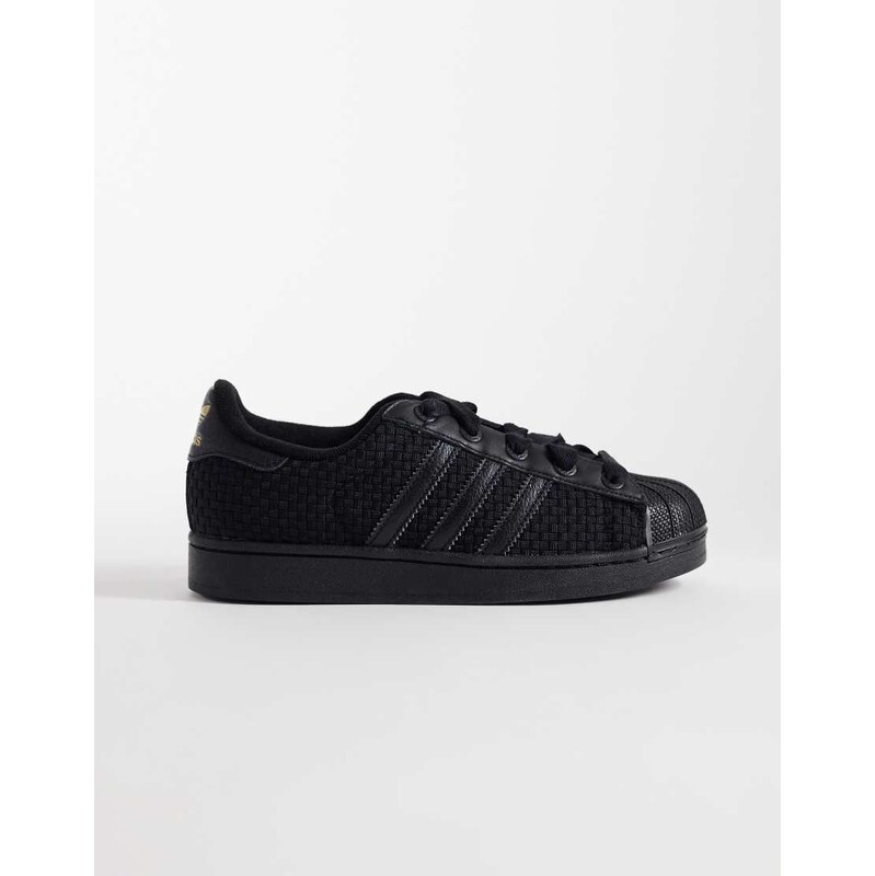 adidas Originals Superstar II woven trainers in triple black