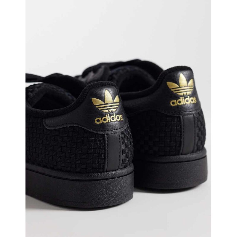 adidas Originals Superstar II woven trainers in triple black