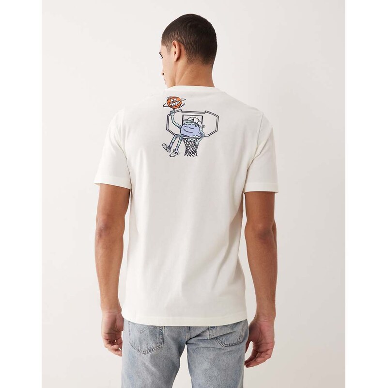 adidas Originals adidas Sportswear Basketball World graphic t-shirt in off white