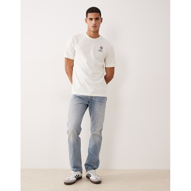 adidas Originals adidas Sportswear Basketball World graphic t-shirt in off white