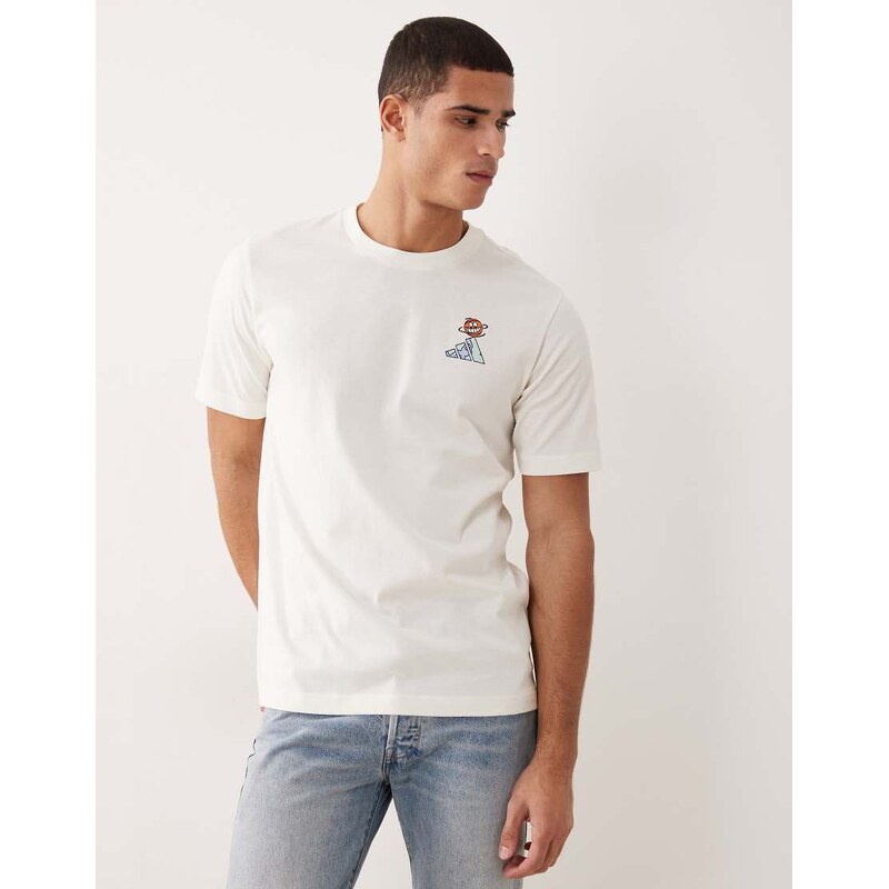 adidas Originals adidas Sportswear Basketball World graphic t-shirt in off white
