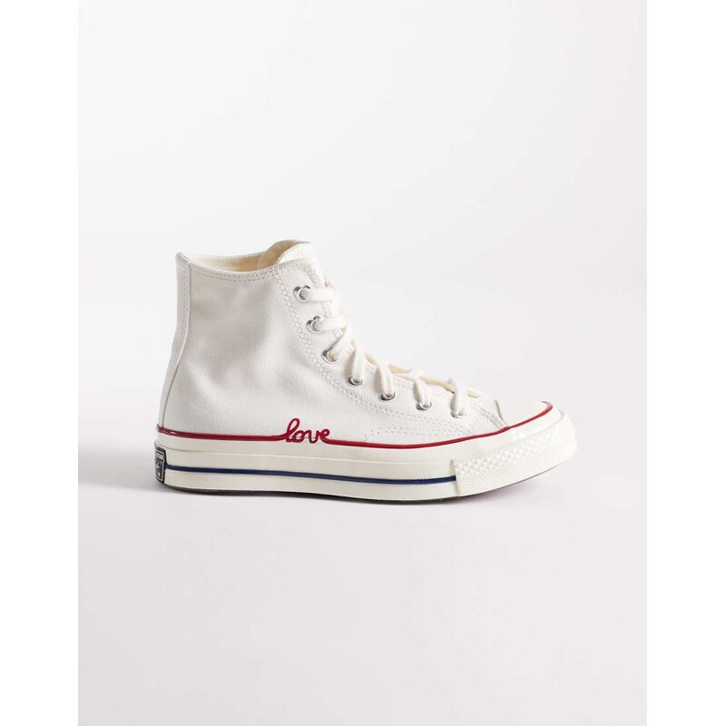 Converse Chuck 70 Hi trainers with love detail in white 113008163