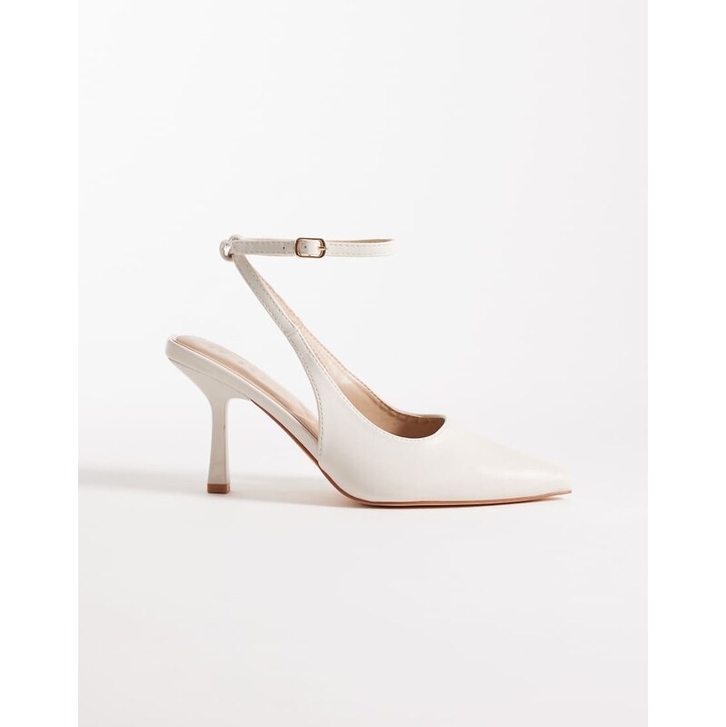 SEQWL Salado heeled court shoe in cream-White
