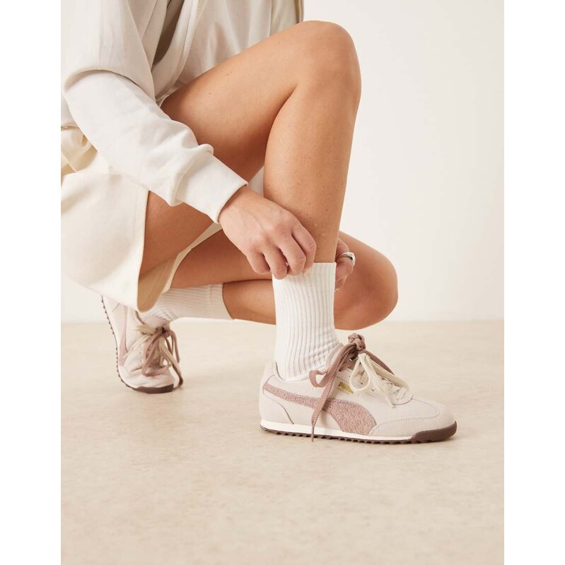 Puma Arizona double lace trainers in off white