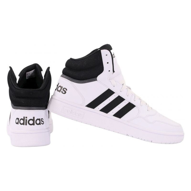Pánské sportovní boty Hoops 3.0 Mid M GW3019 Bílá s černou -