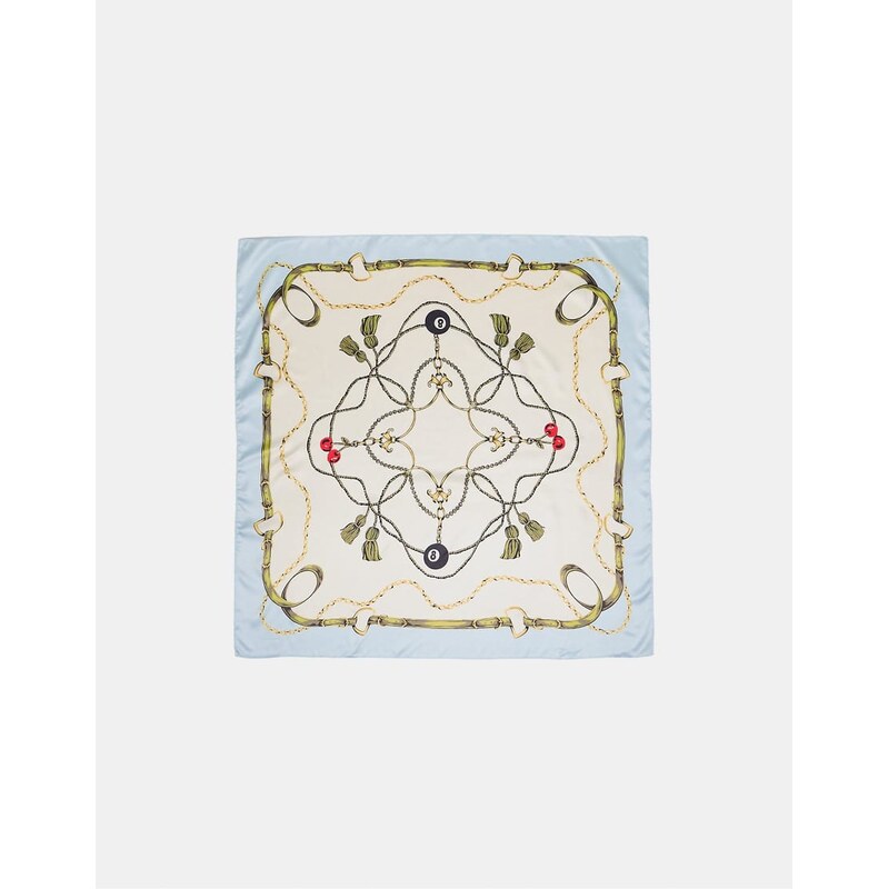 Stradivarius Pom-pom scarf in ecru-White 112985513