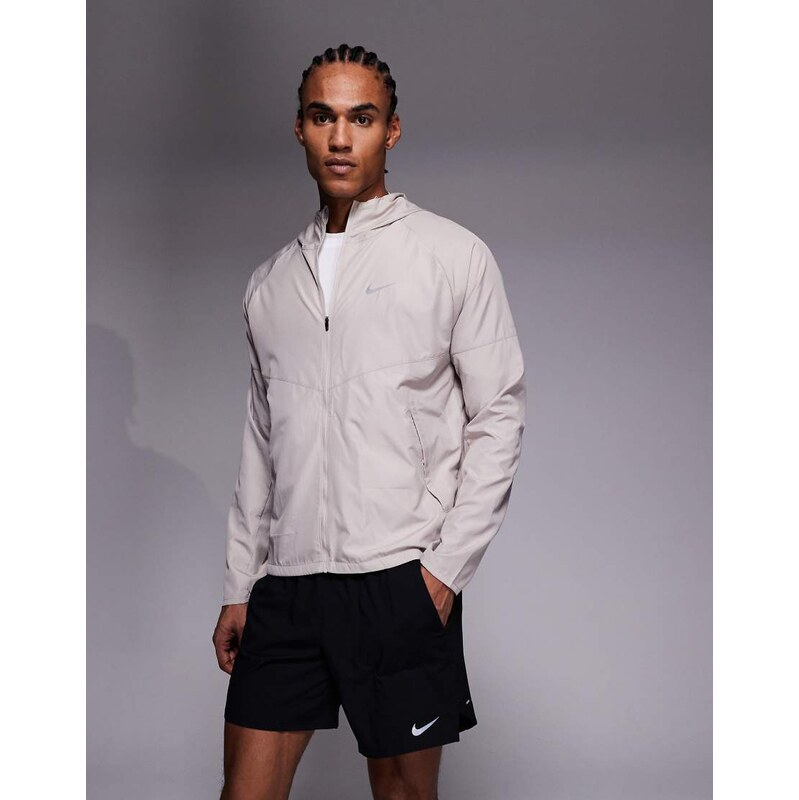 Nike Running Miler jacket in light grey