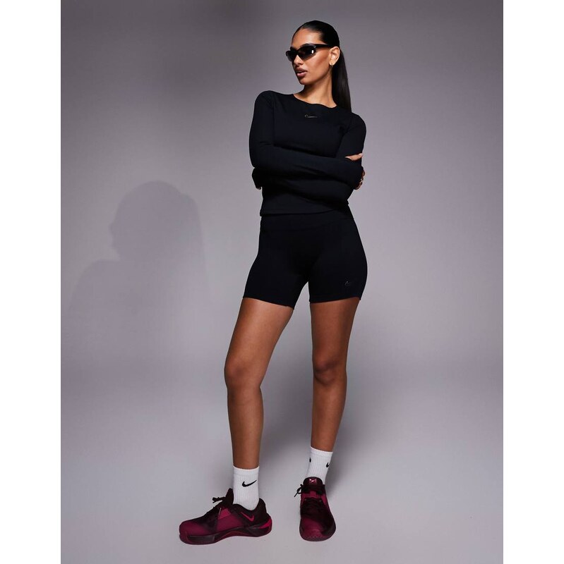Nike Training One Dri-FIT wrap waist 5 inch shorts in black