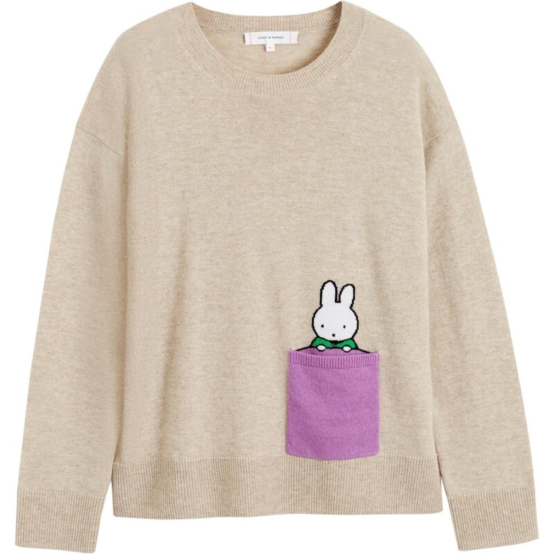 Chinti & Parker Svetr Miffy béžová / zelená / fialová / bílá 112982770