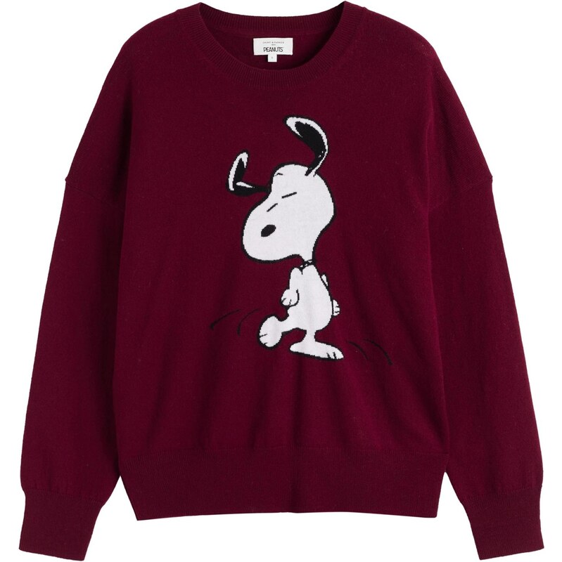 Chinti & Parker Svetr Dancing Snoopy bordó / černá / bílá 112982778