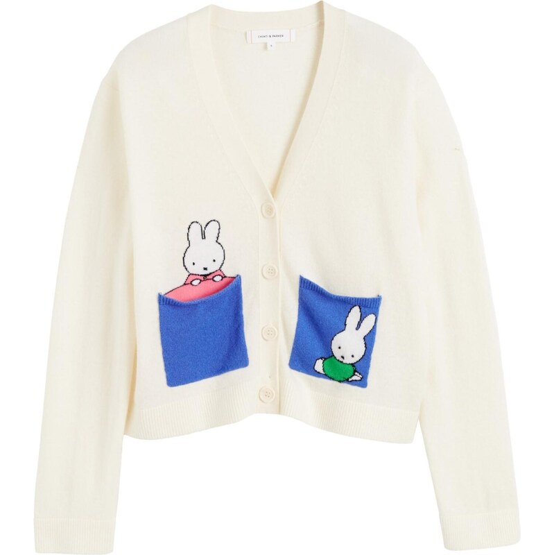 Chinti & Parker Kardigan Miffy Pocket Play krémová / modrá / pitaya / 112982795