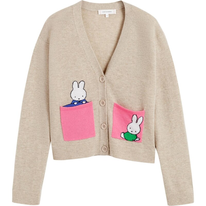 Chinti & Parker Kardigan Miffy béžová / modrá / světle růžová /