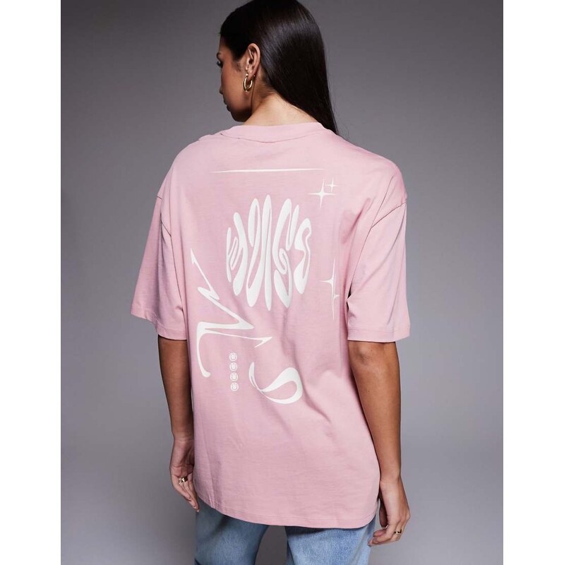 Hugo Blue oversized tee t-shirts in pastel pink 112985460