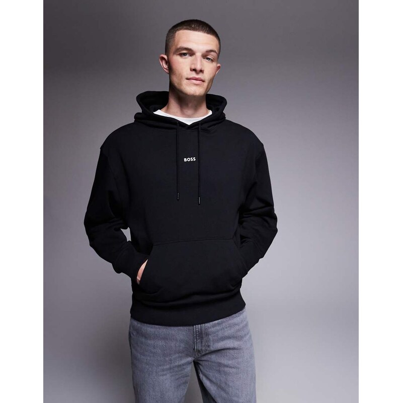 BOSS Orange hoodie with small chest logo in black