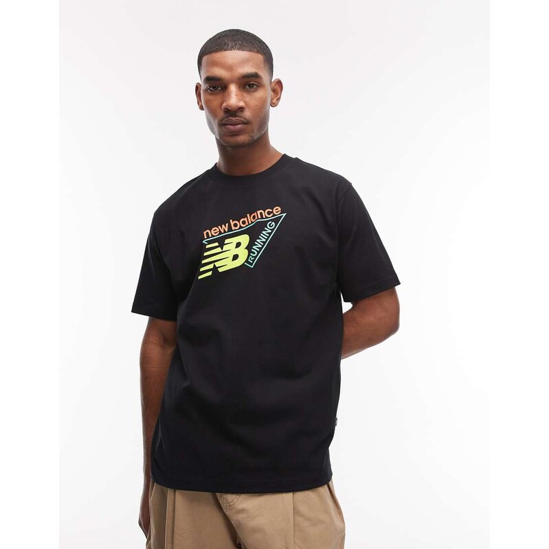 New Balance Classic tri-logo t-shirt in black