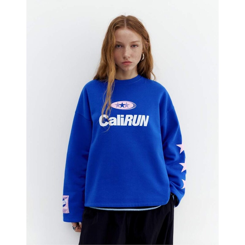 Pull&Bear Blue star sweatshirt in deep blue 112993568
