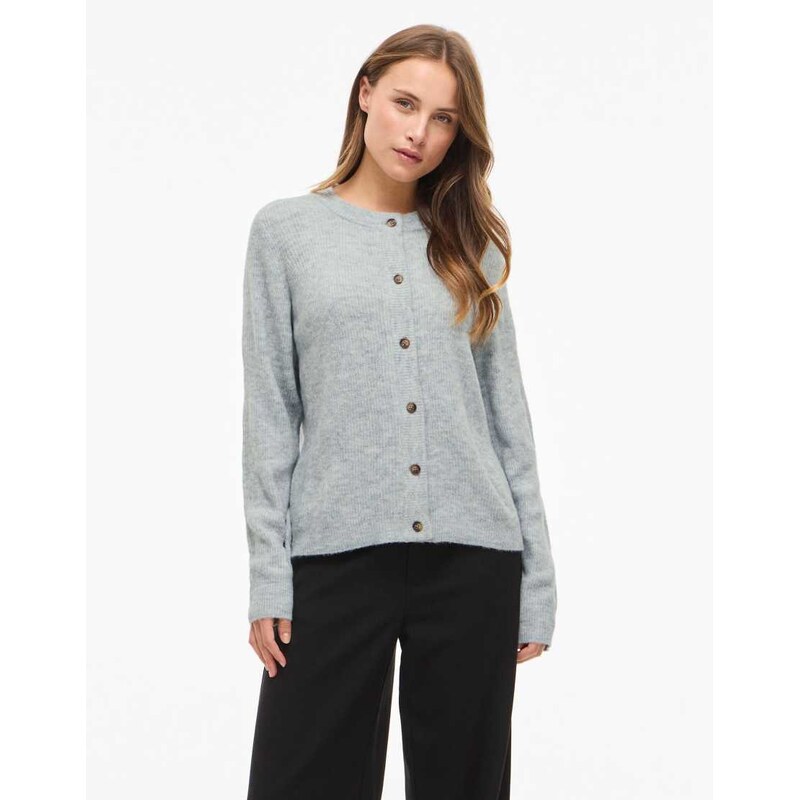 Vila Knitted cardigan in light grey melange 115522003