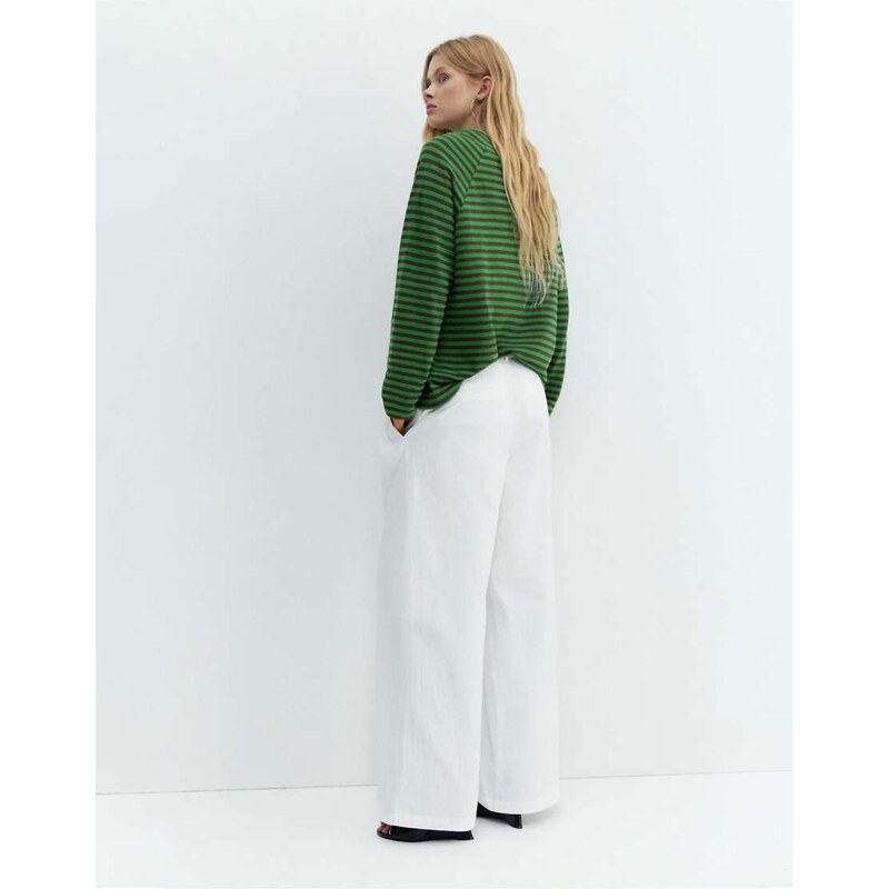 Pull&Bear Long-sleeve striped t-shirt in green 112993805