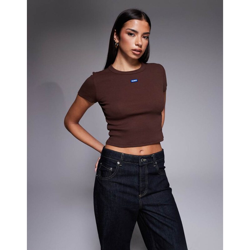 HUGO BLUE baby tee in brown 112997420