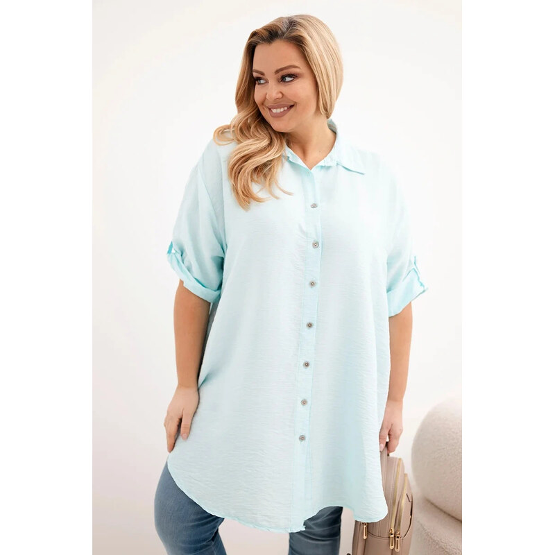 K-Fashion Dámská košile Plus Size z viskózy s delším zadním